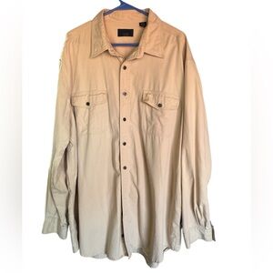 AXIS L.A. BUTTON DOWN SHIRT LONG SLEEVE OUTDOOR HUNT FISH WORKWEAR KHAKI 2X TALL